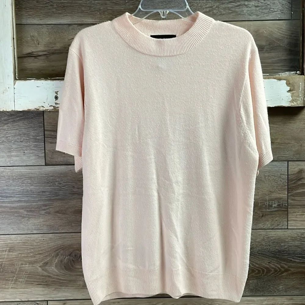 Sag Harbor Crew Neck Sweater Pullover, Size Large, Light Pastel Pink